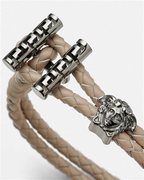 versace braided leather bracelets.